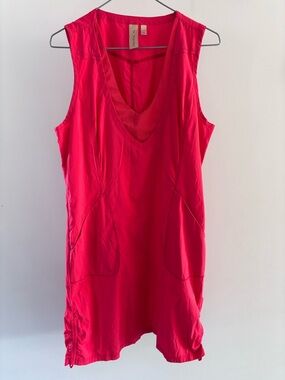 Coral Sleeveless V-Neck Shift Dress from Indyeva